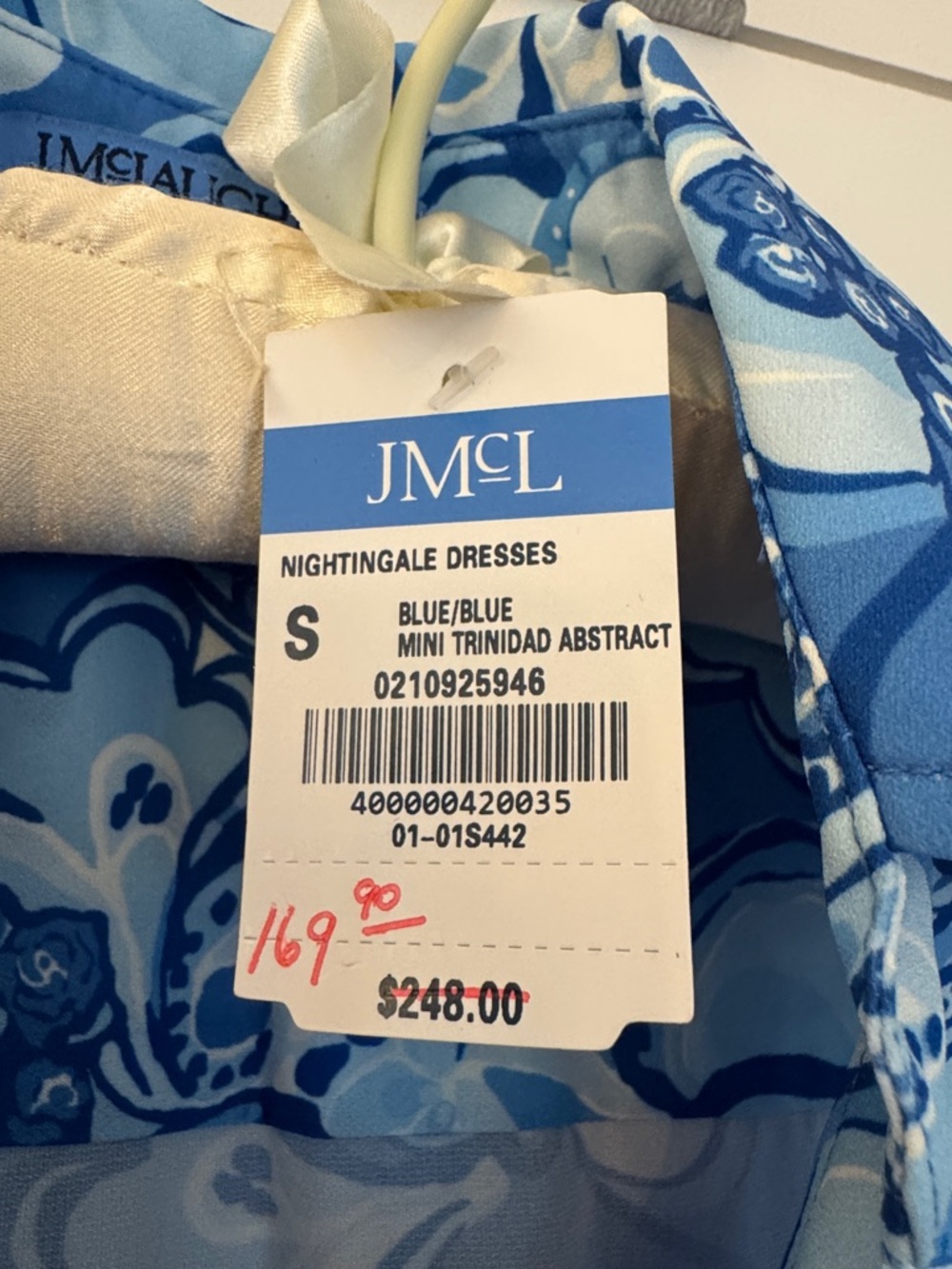 J. McLaughlin Blue Printed Sleeveless Collared Jumpsuit - Picture 5 of 5